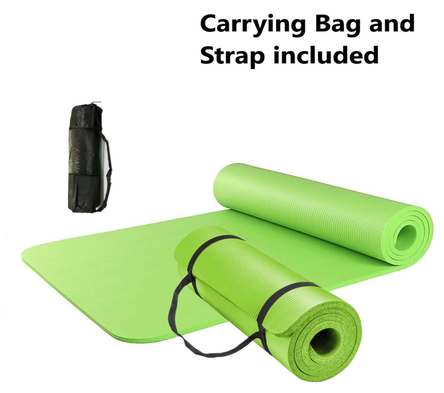 Yoga Pilates Mat High Density NBR Thick Gym Exercise Mat 72" x 24"x 0.4"