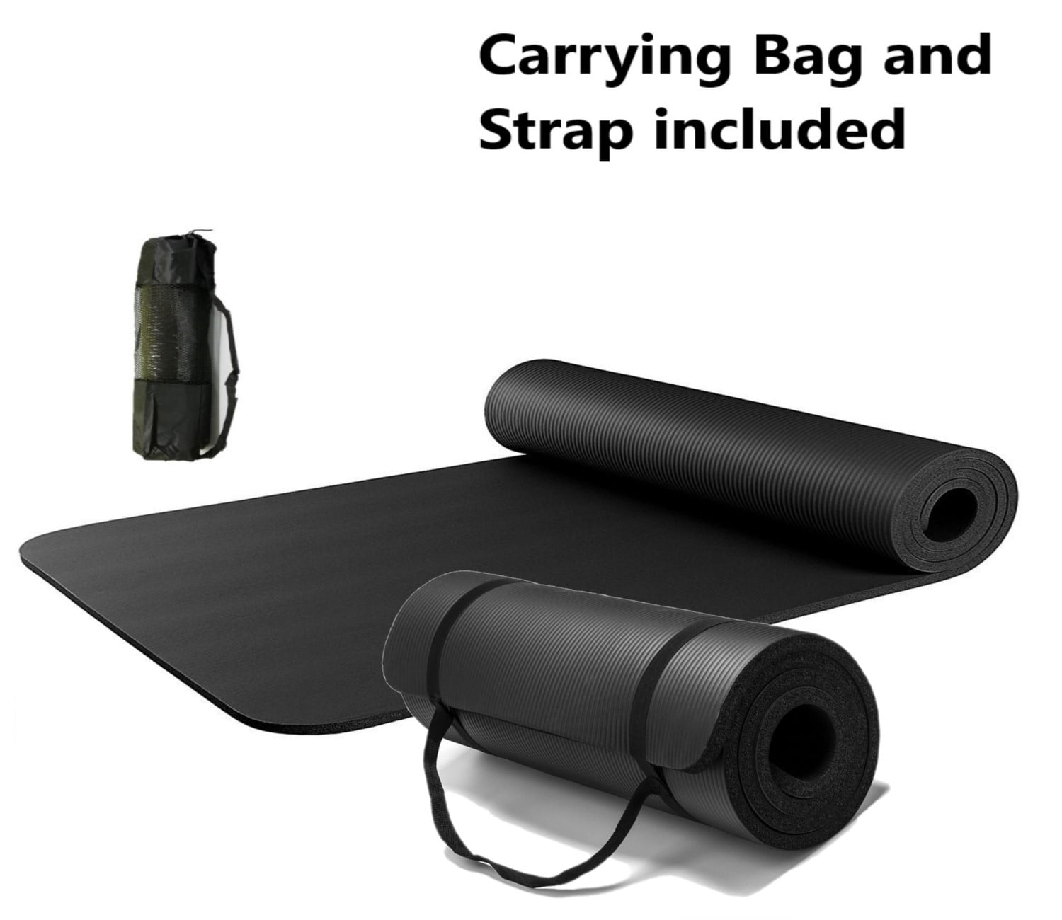 Yoga Pilates Mat High Density NBR Thick Gym Exercise Mat 72" x 24"x 0.4"