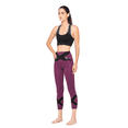thumbnail image 1 of Yoga & Pilates Pants Sportswear “Tightings” Heavenly Sportswear - 100% Made in Italy - Black/PLUM (XL), 1 of 4