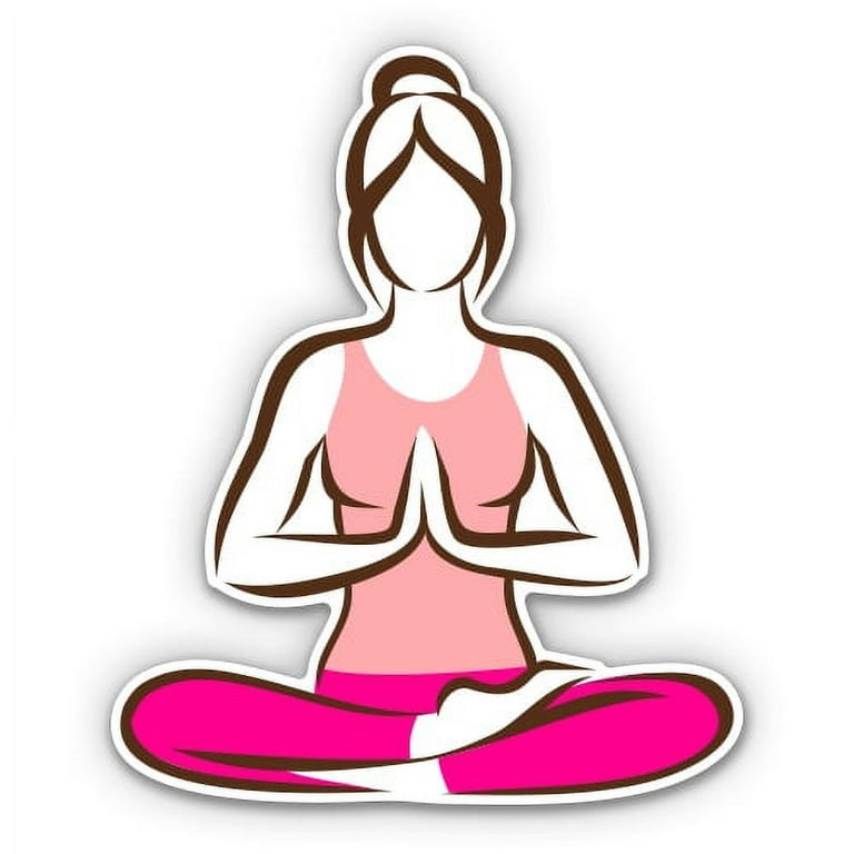 Yoga Pose Peace Zen Meditation - 5 Vinyl Sticker - For Car Laptop