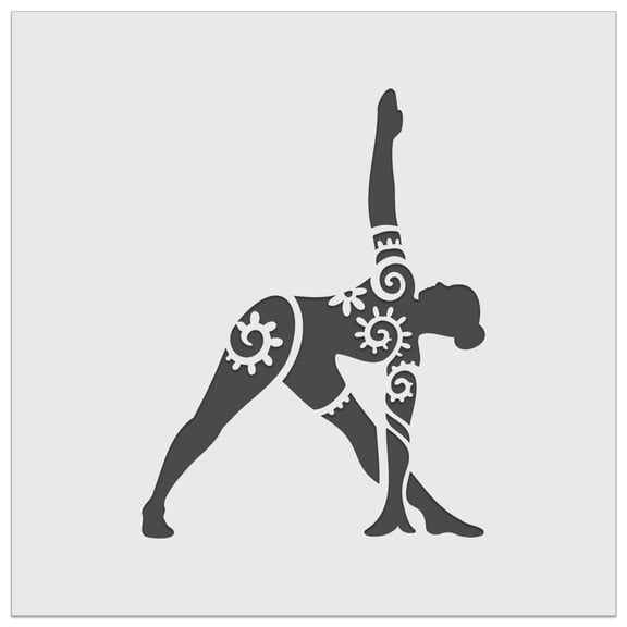 Yoga Pose Trikonasana Triangle Pose DIY Cookie Wall Craft Stencil - 7.0 Inch