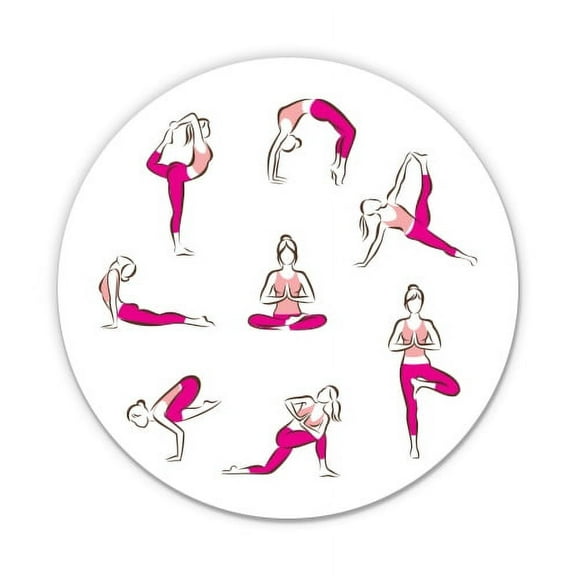 Yoga Poses - 3" Vinyl Sticker - For Car Laptop Water Bottle Phone - Waterproof Decal