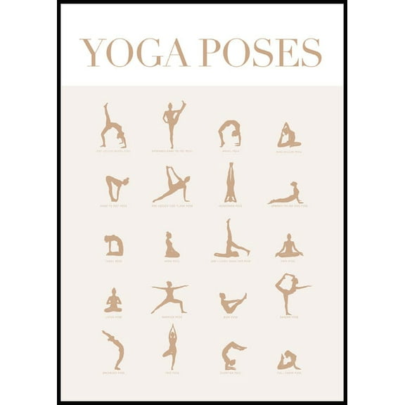 Yoga Poses Poster Wall Art, Modern Wall Decor For Living Room Bedroom, 8x12 UNFRAMED