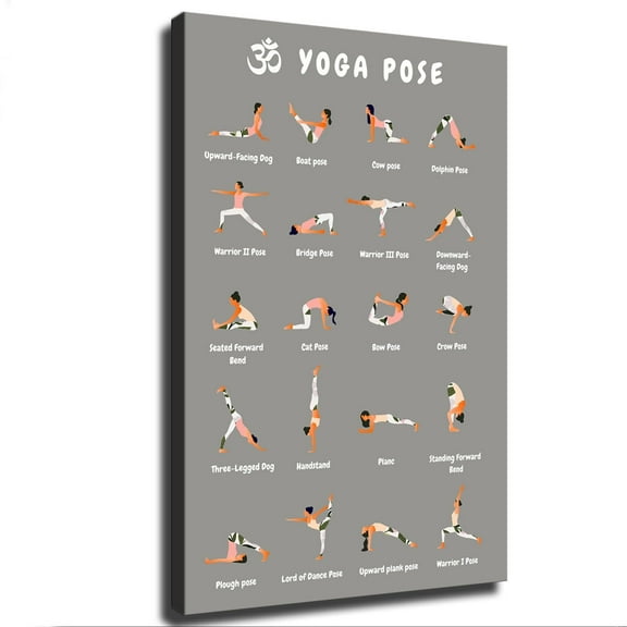 Yoga Poster - Beginners Perfect Workout Posters for Home Gym - Exercise Charts Incl Yoga Poses Stretching - 20 Printed Yoga Poses