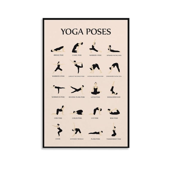 Yoga Poster for Beginners Home Gym Workout Poster Decorative Painting Canvas Wall Art Living Room Posters Bedroom Painting