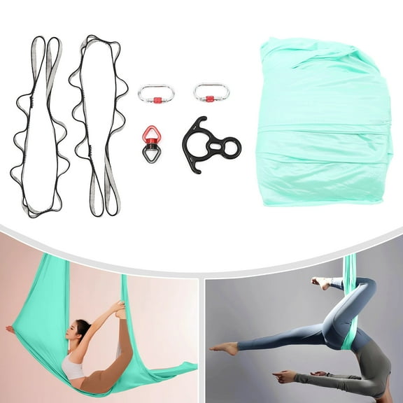 Yoga Practice Silk Ribbon 6m, Green Aerial Yoga Sling Trapeze, High Density Polyester Fabric for Stretching, Fitness & Yoga Training, 440lbs Capacity