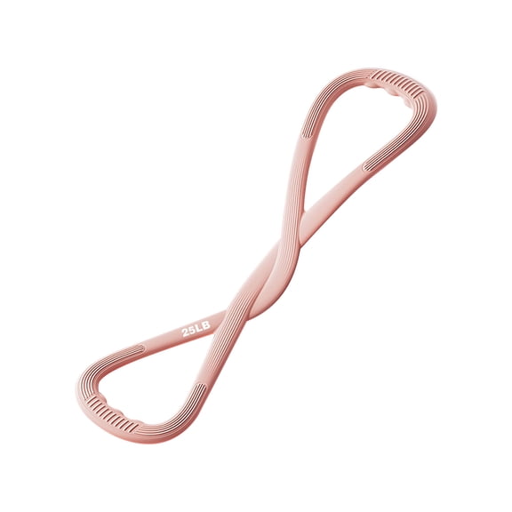 Yoga Pull Rope - 8-Shaped Silicone Elastic Shoulder Stretcher, Open Back Puller for Home Fitness Yoga Stretching （ Pink ）