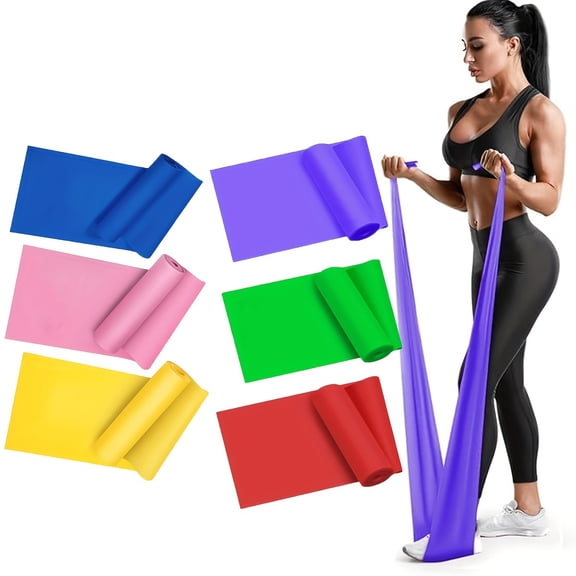 Yoga Resistance Bands Set, TPE Elastic Stretch Bands for Fitness, Pilates, Home Workout and Mobility Training