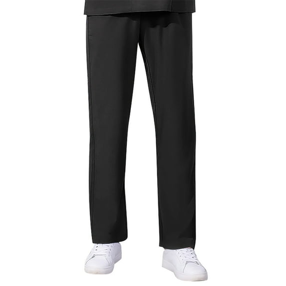 Yoga Scrub Pants For Women Straight leg Mid Rise Work Pants Jogger Scrub Bottoms For Nurse Black XL