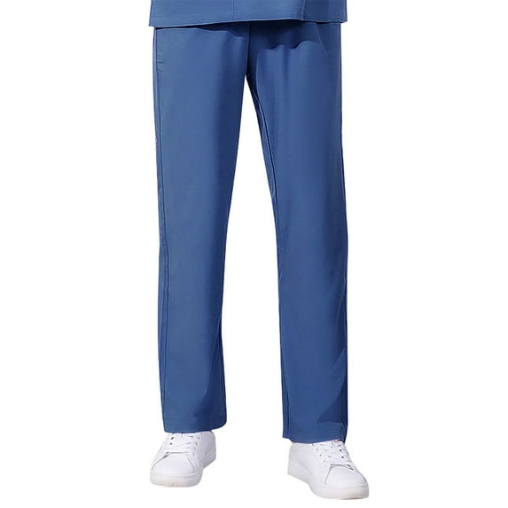 Yoga Scrub Pants For Women Straight leg Mid Rise Work Pants Jogger Scrub Bottoms For Nurse Blue XXL