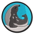 thumbnail image 1 of Yoga Seal Stretching Back Applique Multi-Color Embroidered Iron-On Patch - 2.5 Inch Small, 1 of 5