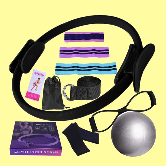 Yoga Sets for Women, Resistance Band with Handles, Figure 8 Tension Rope Stretch Bands for Exercise, Shoulder Biceps Chest Arm Workout Equipment, 8 Shaped Elastic Pull Yoga Tension Rope