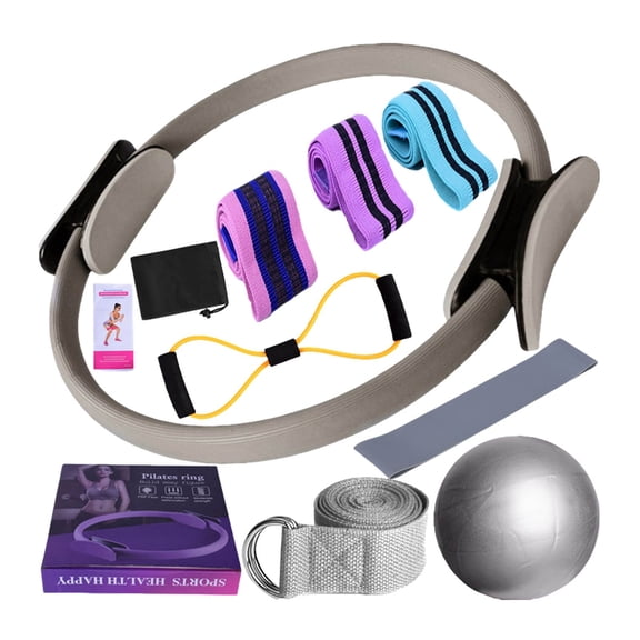 Yoga Sets for Women Home Pilates Equipment 11 Pcs Magic Ring Glutes Ball Booty Resistance Stretching Bands