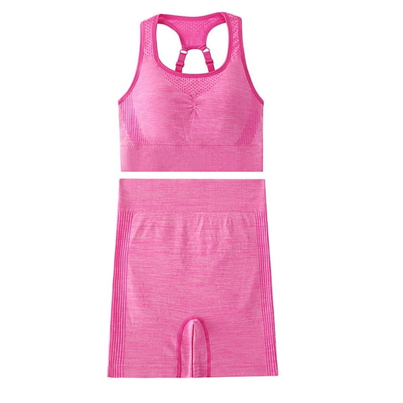 Yoga Short Sets for Women 2 Piece Workout Outfits Ribbed Tank Cropped Tops Seamless High Waist Biker Shorts Athletic Set Casual Outfits for Women XL