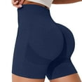 thumbnail image 1 of Yoga Shorts High Waist Breathable Workout Yoga Gym Seamless Cycling Shorts Womens Yoga Pants Navy XL, 1 of 4