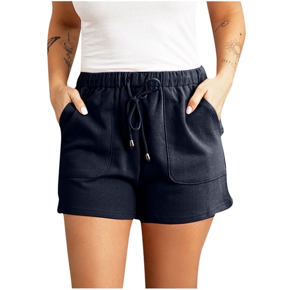 Yoga Shorts for Women, Womens Wide Leg Shorts Casual High Waisted Solid Color with Pockets Cotton Linen Workout Gym Biker Shorts Summer