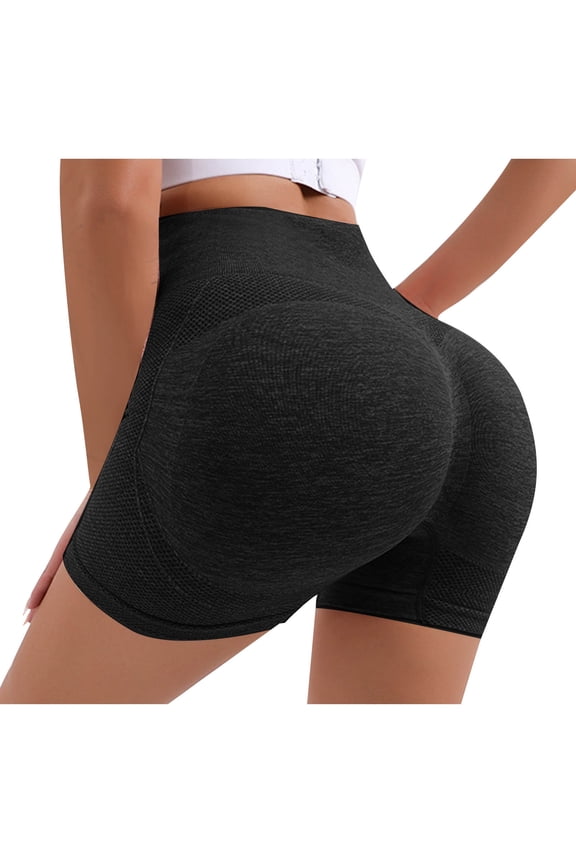 Yoga Shorts Womens High Waist Breathable Quick-dry Short Leggings Workout Gym Shorts Stretchy Butt Lifting Tights Shorts Black,L