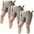 thumbnail image 1 of Yoga Shorts for Women Plus Size Elastic Waist Quick Dry Soft Comfy Gym Workout Bottom 3 Pack L-5XL, 1 of 7