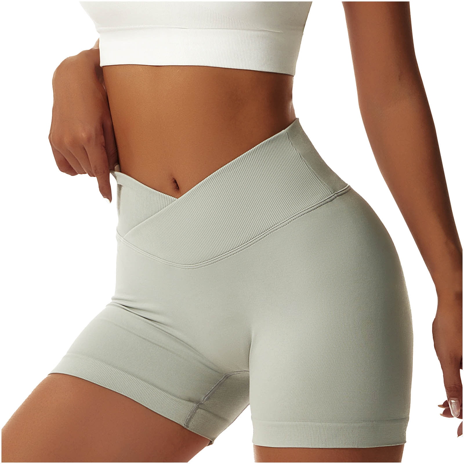 Women Shorts Shiny Yoga Compression Shorts Running Seamless Crotchless  Underwear