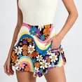 thumbnail image 1 of Yoga Shorts for Women Side Pocket Breathable High Waist Stretchy Stylish Print Gym Shorts for Athletic Wear Multicolour L, 1 of 3