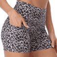 thumbnail image 1 of Yoga Shorts for Women with Pockets,High Waisted Workout Athletic Cheetah Shorts Black Leopard M, 1 of 6