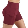 thumbnail image 1 of Yoga Shorts with Pockets for Women High Waisted Biker Shorts Hide Tummy Running Work Gym Tight Pants Athletic Shorts, 1 of 9