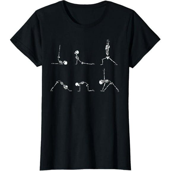 Yoga Skeletons Asana Namaste Funny Meditation Halloween Yogi T-Shirt
