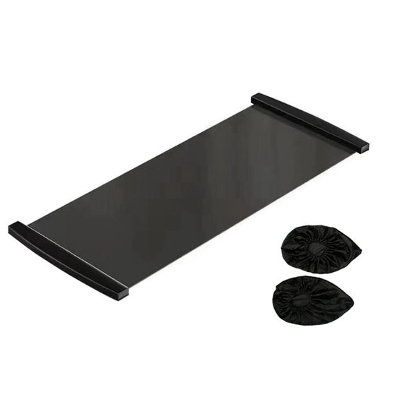 Yoga Sliding Mat Sports Fitness Glide Plate Core Exercise Running Skating Leg Training Board Gym Equipment Black 140cm