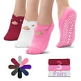 thumbnail image 1 of Yoga Socks No Slip for Women, 3 Pack, Multicolor, Ideal for Pilates, Ballet, Dance, Barefoot Workout, 1 of 8