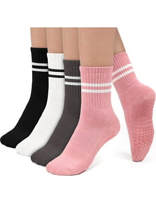  Muezna Non Slip Yoga Socks for Women, Anti-Skid Pilates,  Barre, Hospital Socks with Grips, Size 5-10 : Clothing, Shoes & Jewelry