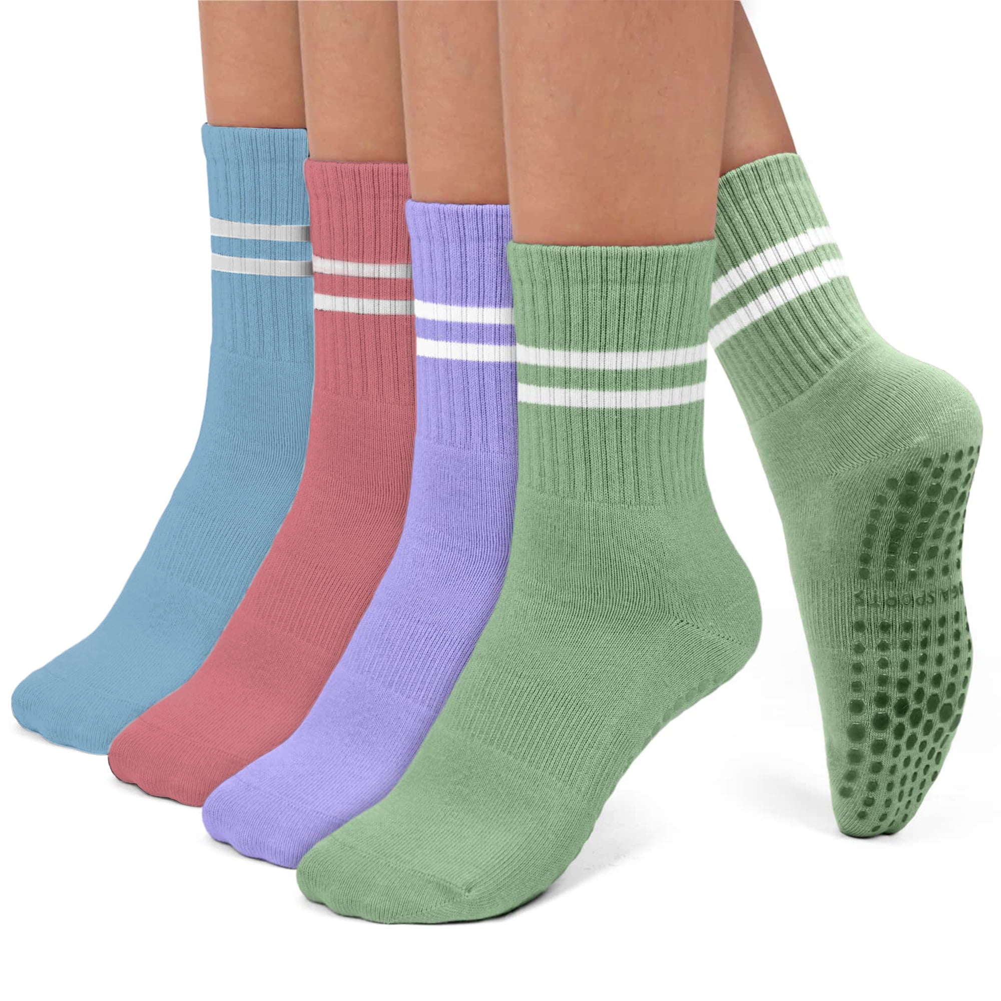 Hicdaw 4Pairs Yoga Socks for Women Non Slip Socks Slipper Socks for  Pilates, Ballet, Dance, Yoga Socks with Grips for Women : :  Clothing