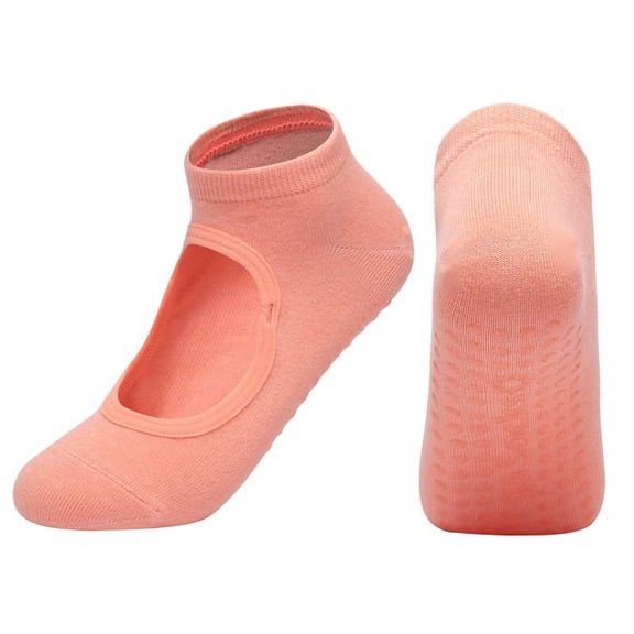 Yoga Socks For Women Open Back Non Slip Cotton Barre Socks Anti Skid Pilates Dance Socks Breathable Workout Fitness Socks Women Pilates Socks Dance Trampoline Aerobics Sports Socks