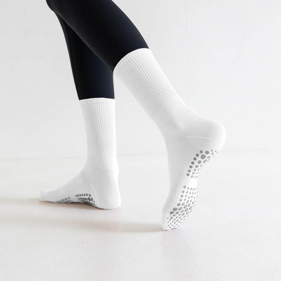 Yoga Socks Women's Solid Color Mid Tube Socks Silicone Indoor Fitness Sports Socks Floor Socks Socks for Running Women Womens Socks Large Knee High Socks Yoga Socks with Grips for Women Casual Socks