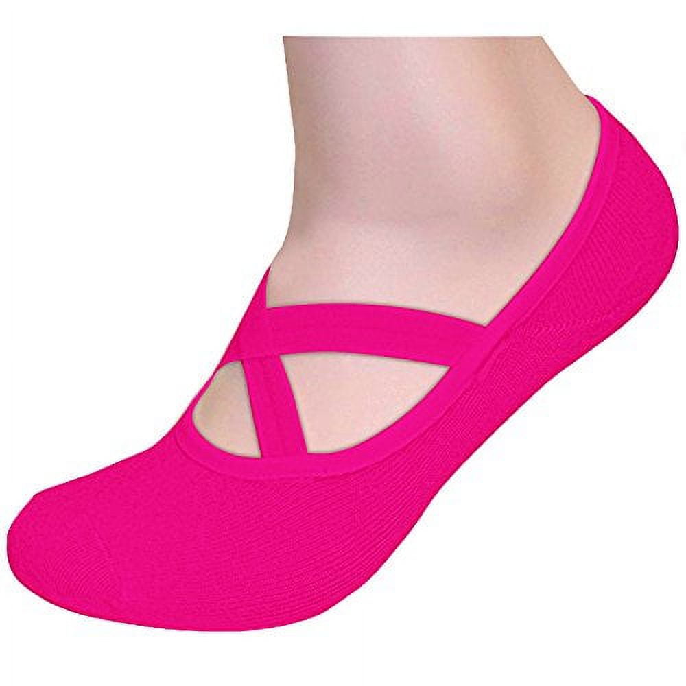 Yoga Socks for Women No Slip Socks with Crossover Strap Pilates