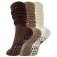 thumbnail image 1 of Yawlsow Yoga Grip Socks for Women, 3 Pairs Scrunch Slouch Non Slip Pilates Socks for Barre Workout, Hospital, US Size 5-10, 1 of 6