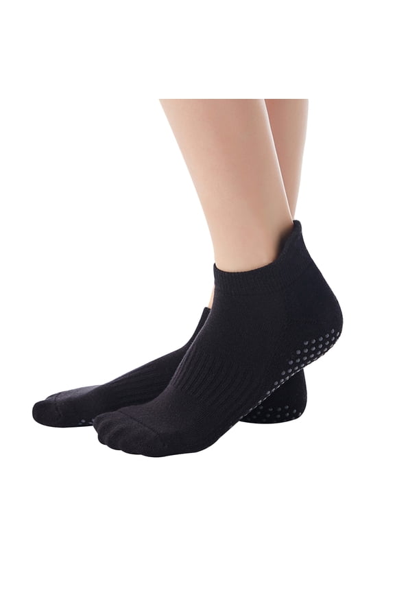 Yoga Socks for Women Non-Slip w/ Grips, Ideal for Pilates, Pure Barre, Maternity, Barefoot workout, Dance,Black