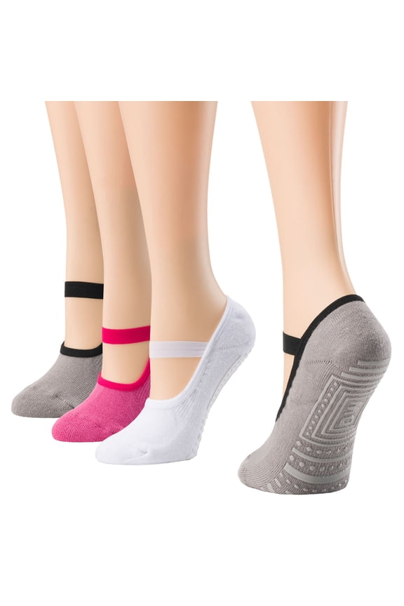 Yoga Socks with Grips Sticky Nonskid Pilates Womens Socks with Straps Debra Weitzner