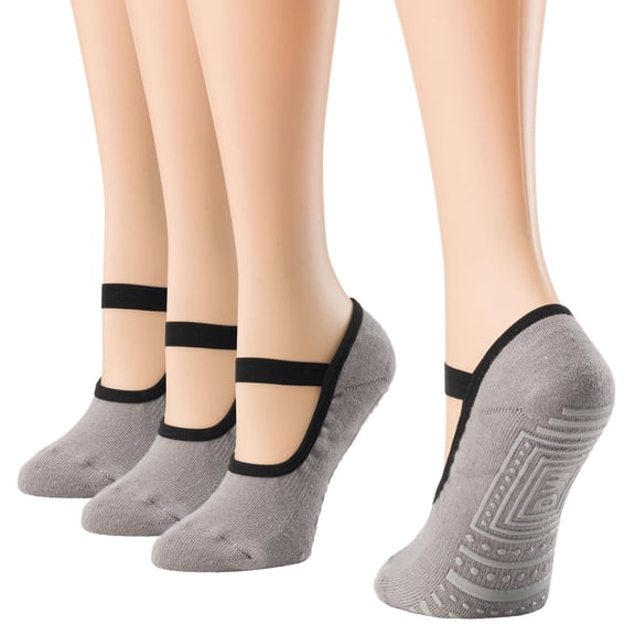 Yoga Socks with Grips Sticky Nonskid Pilates Womens Socks with Straps Debra Weitzner