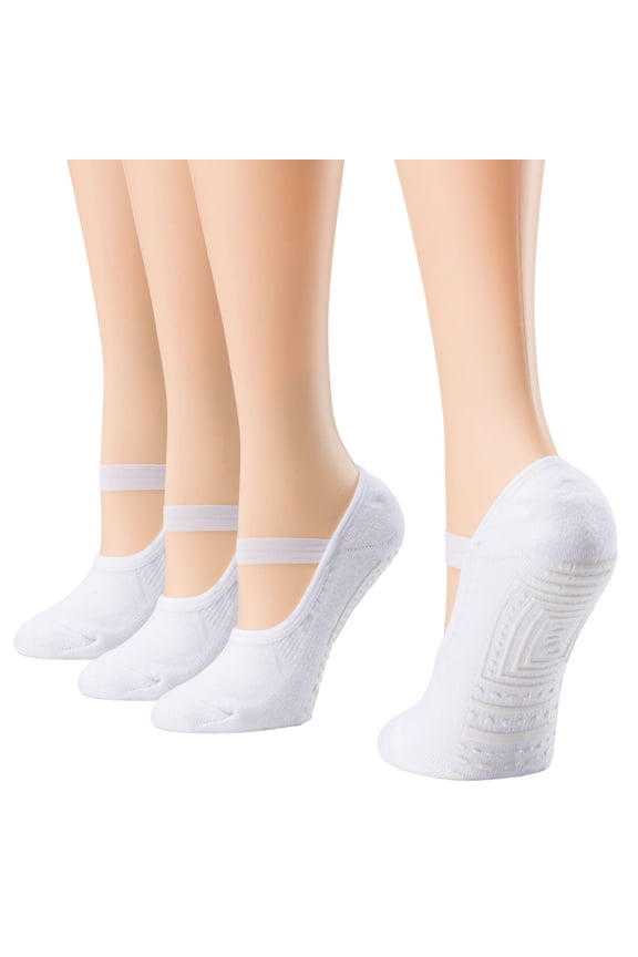 Yoga Socks with Grips Sticky Nonskid Pilates Womens Socks with Straps Debra Weitzner
