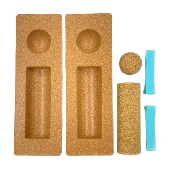 Yoga Soft Balance Beam 4-in-1 Training Kit, Cork Material, Includes Balance Board Roller Massage Ball Toe Bands