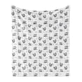 thumbnail image 1 of Yoga Soft Flannel Fleece Throw Blanket, Bears with Various Poses Monochrome Culture Inspirations Posture, Cozy Plush for Indoor and Outdoor Use, 70" x 90", Black White, by Ambesonne, 1 of 6
