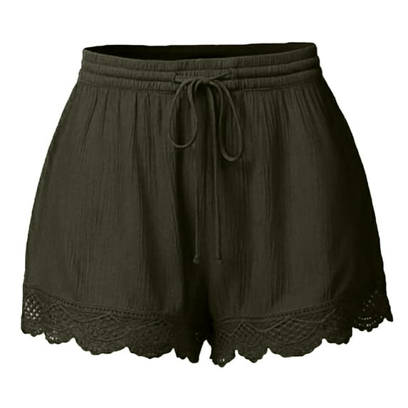 Yoga Sport Pants Plus Size Leggings Pants Solid Color Lace up Shorts Loose and Comfortable Pants