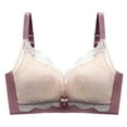 thumbnail image 1 of Yoga Sports Bra Women Ladies Comfortable Breathable No Underwire Lace Push up Bra Woman Underwear V-Neck Seamless Bra Feature Hook and Eye Closure Balconette Bra Style Y-592 , Purple 38, 1 of 8