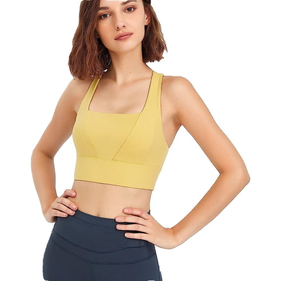 Yoga Sports Criss-Cross Back For Women With Eye-Hook Close Running High Impact Padded Workout s