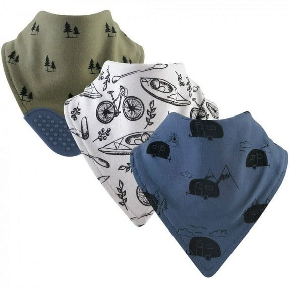 Yoga Sprout Baby Boy Cotton Bandana Bibs 3pk, Adventure, One Size