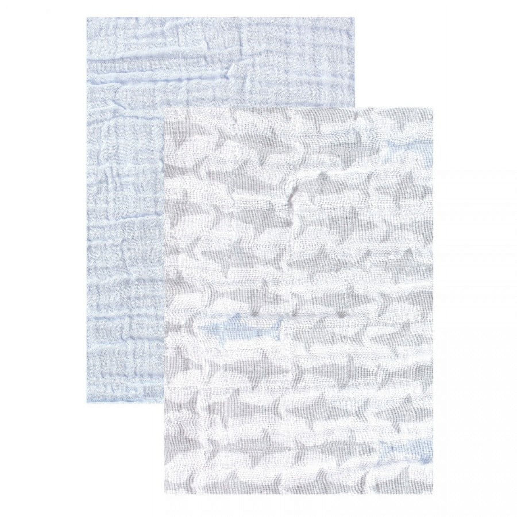 Yoga Sprout Baby Boy Cotton Muslin Swaddle Blankets, Shark, One Size