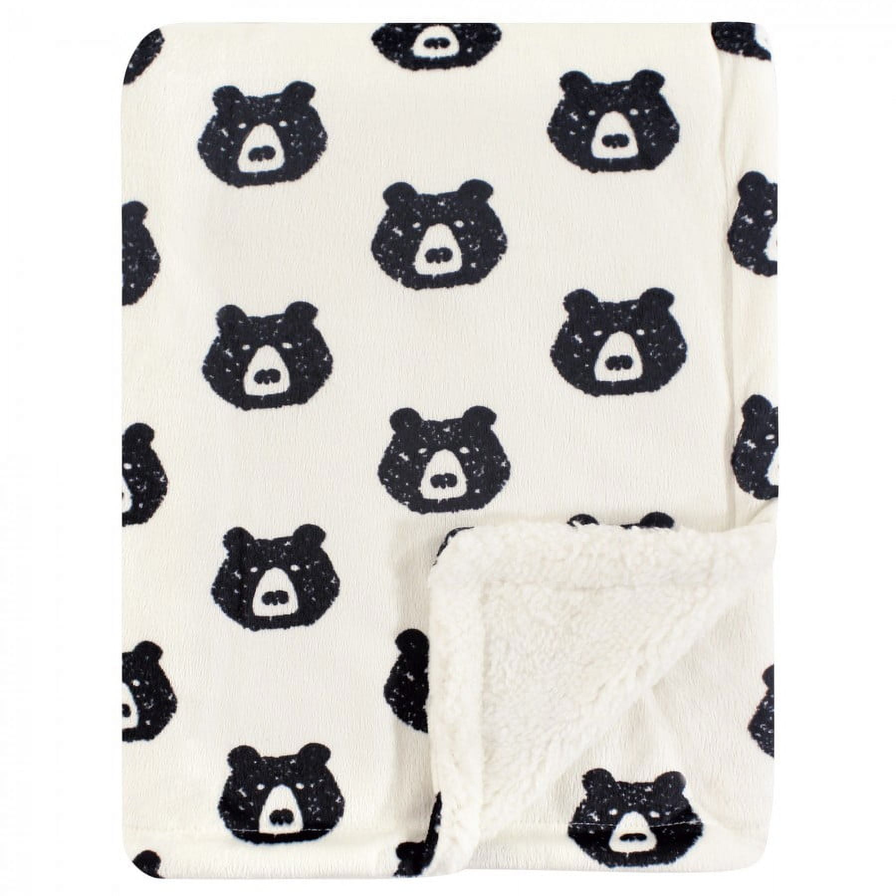 Yoga Sprout Baby Boy Mink and Faux Shearling Plush Blanket, Bear, One Size