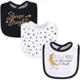 thumbnail image 1 of Yoga Sprout Baby Cotton Bandana Bibs 3pk, Metallic Moon, One Size, 1 of 2