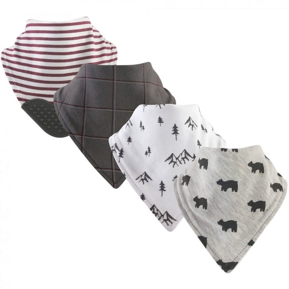Yoga Sprout Baby Cotton Bandana Bibs 4pk, Mountains, One Size
