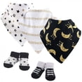 thumbnail image 1 of Yoga Sprout Baby Cotton Bandana Bibs and Socks 5pk, Metallic Moon, One Size, 1 of 1